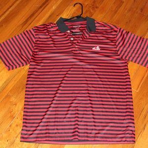 Black and Red Oxford Golf Shirt w/ Bulldawg on Ice